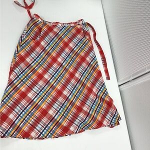 Vintage/Retro Colorful Plaid Wrap Midi Skirt With Pockets Size 14 👗